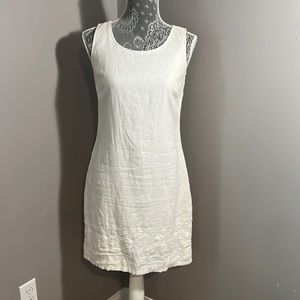 White linen summer sleeveless dress
